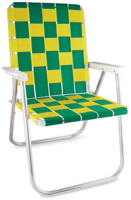 Green & Yellow Check folding lawn chair