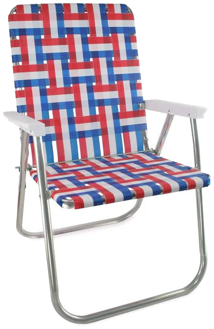 Patriot Weave red, white & blue folding lawn chair