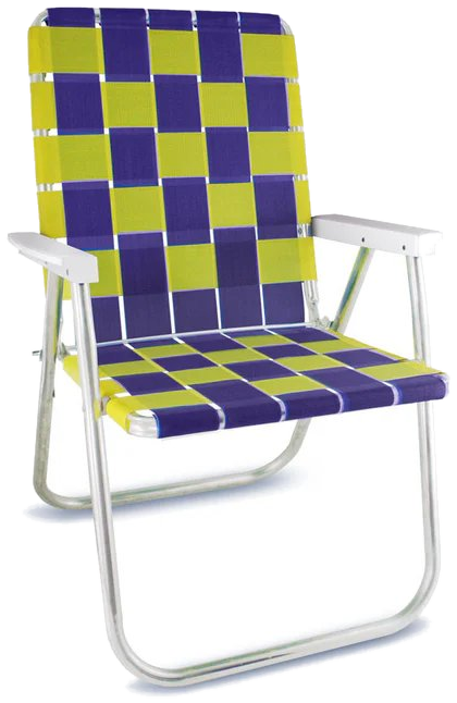 Purple & Lime Check folding lawn chair